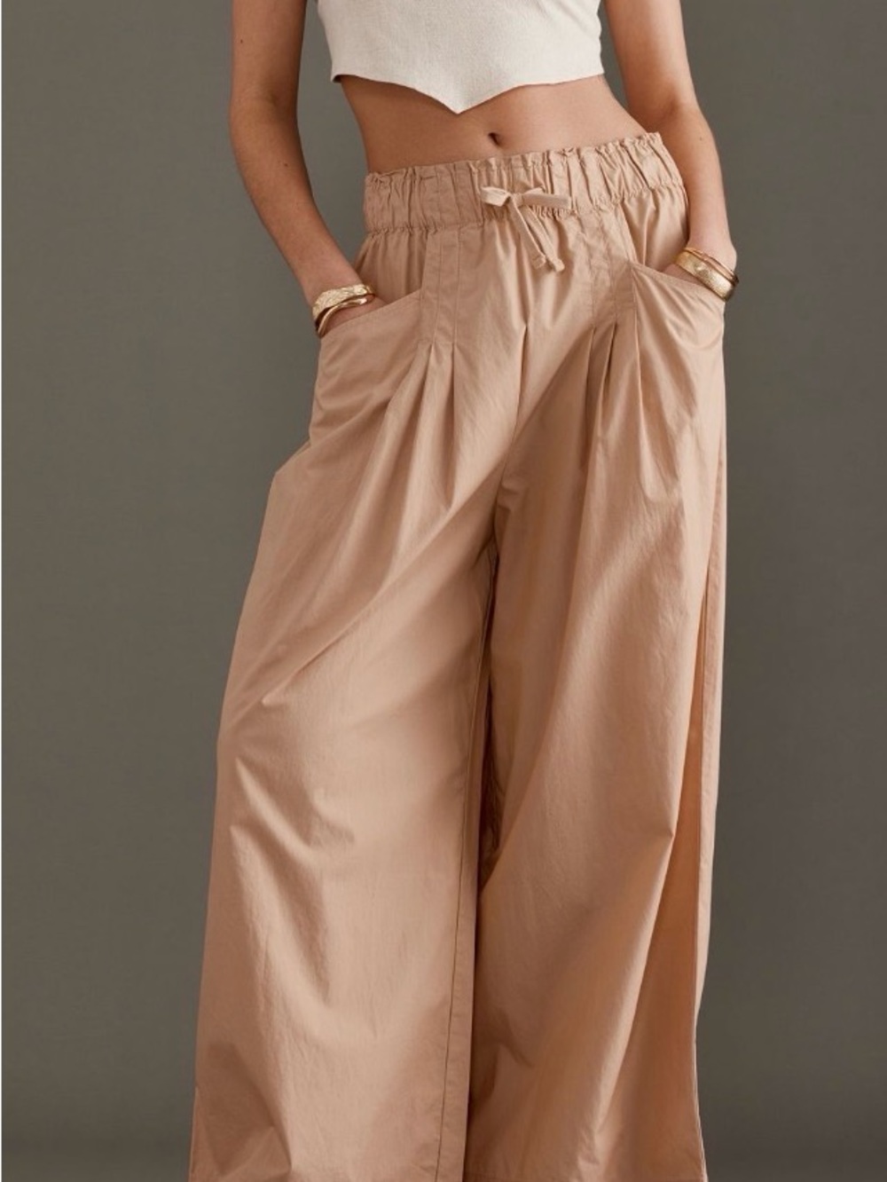 Maeve Skirty Utility Wide-Leg Trousers, Size L